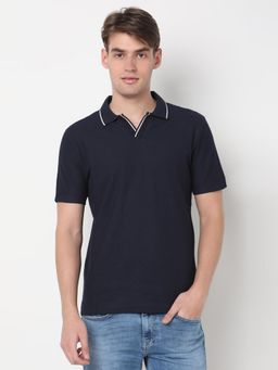 R&B - Mens Textured Regular Polo T-Shirt