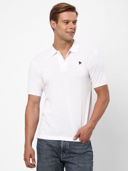 R&B - Mens Ivory Solid Regular Polo T-Shirt
