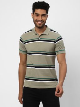 R&B - Mens Stripes Regular Polo T-Shirt