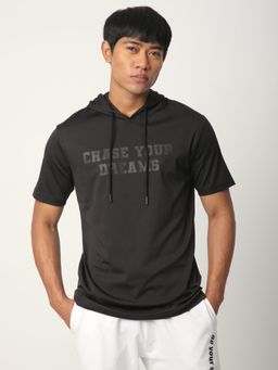 R&B - Mens Typographic Print Loose Hoodie