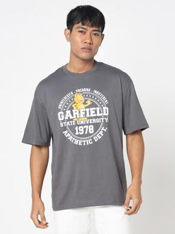 R&B - Mens Grey Graphic Print Regular T-Shirt