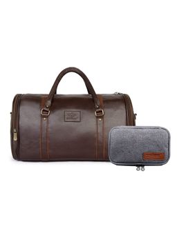 The Clownfish - Synthetic Brown Duffle Bag and Pouch (Set of 2)