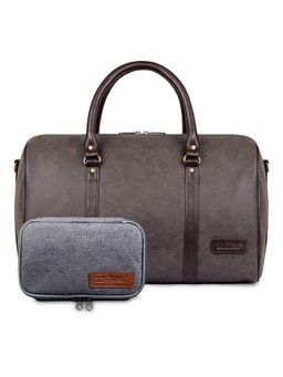 The Clownfish - Synthetic Brown Duffle bag and Pouch (Set of 2)