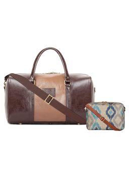 The Clownfish - Brown Solid Duffle Bag and Sling Bag with Detachable Strap (Set of 3)