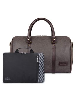 The Clownfish - Brown Solid Duffle Bag with Detachable Strap and Laptop Sleeve (Set of 3)