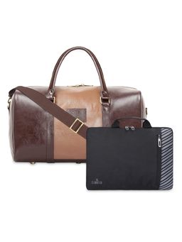 The Clownfish - Brown Solid Duffle Bag with Detachable Strap and Laptop Sleeve (Set of 3)