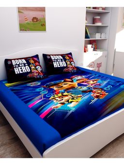 Athom Living - Paw Patrol Digital Printed Cotton Kids Double Bedsheet With 2 Pillow Cover
