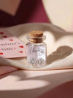 Ornate Jewels - 925 Silver 2.5 Carat American Diamond Flower Stud Earring For Women & Girls (One Size)