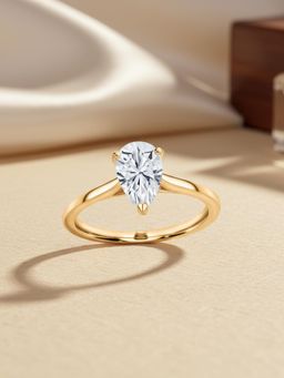 Ornate Jewels - 18K Gold 1.51 Carat Pear Lab Grown Diamond Solitaire Engagement Ring