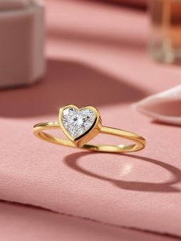 Ornate Jewels - 9K Gold 0.44 Carat Heart Lab Grown Diamond Solitaire Ring