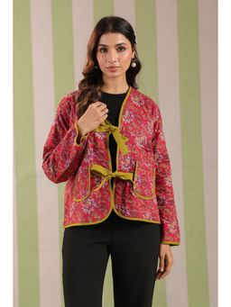 Jaipur Morni - Women Pink Cotton Floral Light Jacket