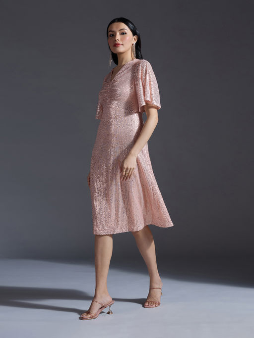 Buy Twenty Dresses by Nykaa Fashion Party Light Pink Sequinned