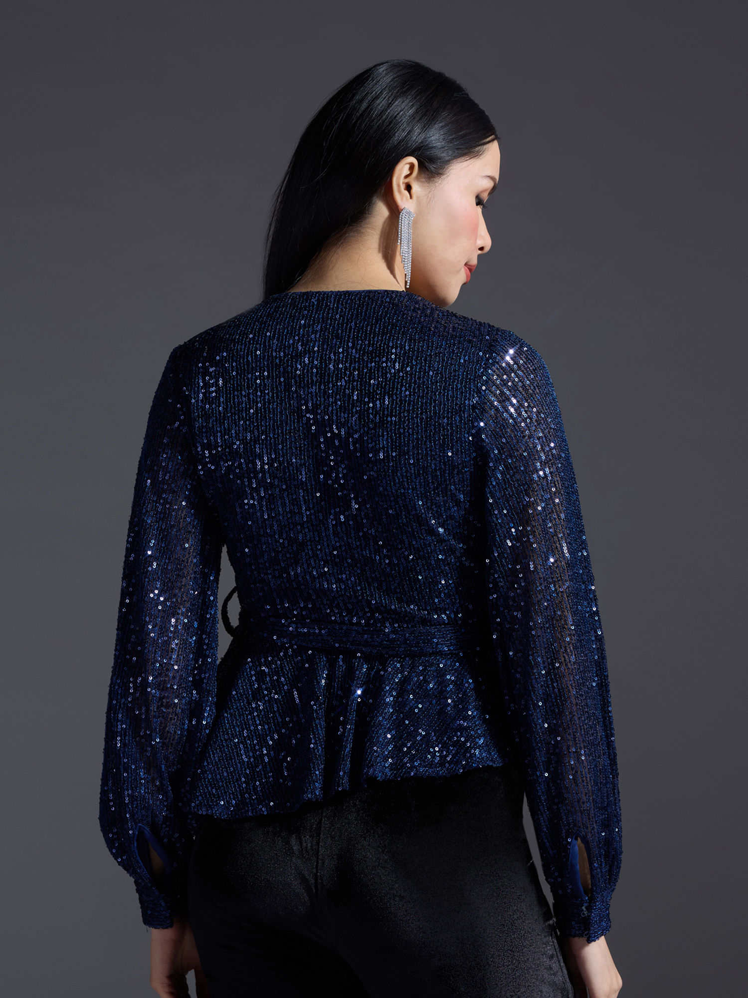 blue glitter tops