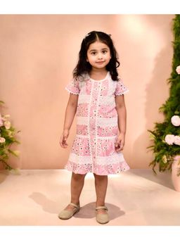 Fayon Kids - Pink Floral Printed Dress (Pret)