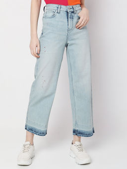 VERO MODA - Women Solid Casual Wear Light Blue Jeans