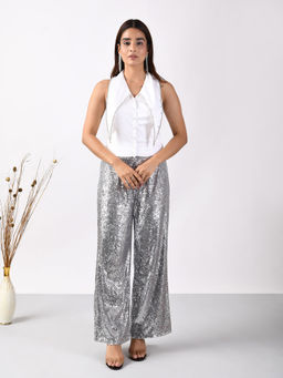 Attic Salt - White Embellished Daggar Shirt