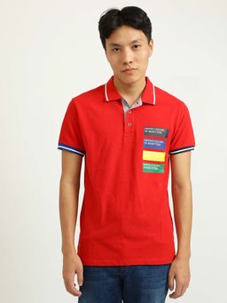 United Colors of Benetton - Red Printed Polo T-Shirt