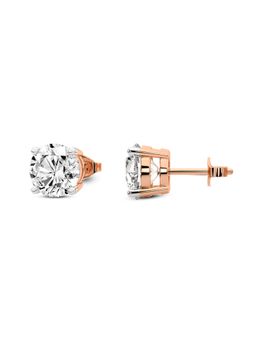 Sparkles - Lab Grown 3 Carat Round Shape Diamond Stud Earrings for Women | 14K Rose Gold