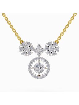 Sparkles - Lab Grown 1.50 Carat Round Shape Cluster Diamond Pendant Necklace| 14K Yellow Gold