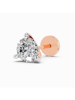 Sparkles - Lab Grown 0.06 Carat Round Shape 3 Prong Solitaire Diamond Nose Pin | 14K Rose Gold