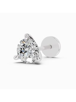 Sparkles - Lab Grown 0.06 Carat Round Shape 3 Prong Solitaire Diamond Nose Pin | 14K White Gold