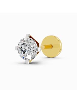 Sparkles - Lab Grown 0.35 Carat Round Shape 4 Prong Solitaire Diamond Nose Pin | 14K Yellow Gold