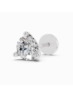 Sparkles - Lab Grown 0.21 Carat Round Shape 3 Prong Solitaire Diamond Nose Pin | 14K White Gold