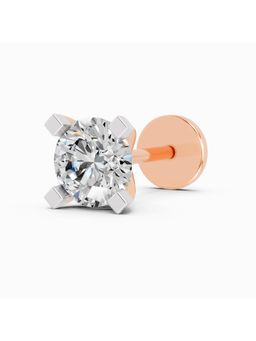 Sparkles - Lab Grown 0.10 Carat Round Shape Solitaire Diamond Nose Pin | 14K Rose Gold Diamonds