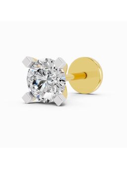 Sparkles - Lab Grown 0.10 Carat Round Shape Solitaire Diamond Nose Pin for Women | 14K Yellow Gold