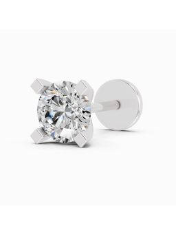 Sparkles - Lab Grown 0.21 Carat Round Shape 4 Prong Solitaire Diamond Nose Pin | 14K White Gold