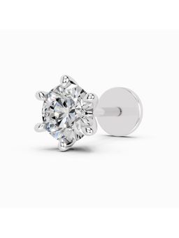 Sparkles - Lab Grown 0.15 Carat Round Shape 6 Prong Solitaire Diamond Nose Pin | 14K White Gold