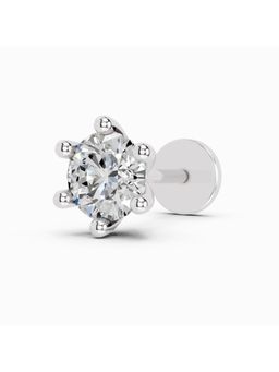 Sparkles - Lab Grown 0.06 Carat Round Shape 6 Prong Solitaire Diamond Nose Pin | 14K White Gold