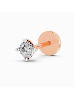 Sparkles - Lab Grown 0.03 Carat Round Shape 4 Prong Solitaire Diamond Nose Pin | 14K Rose Gold