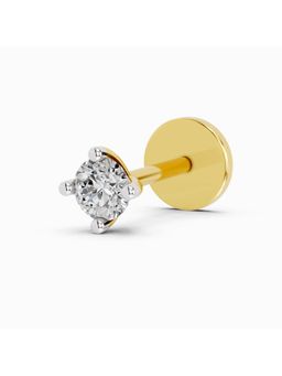 Sparkles - Lab Grown 0.03 Carat Round Shape 4 Prong Solitaire Diamond Nose Pin | 14K Yellow Gold