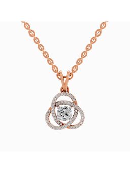 Sparkles - Lab Grown 0.50 Carat Round Shape Infinity Knot Halo Diamond Pendant | 14K Rose Gold