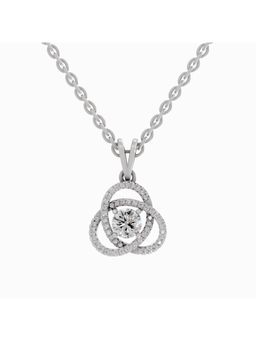 Sparkles - Lab Grown 0.50 Carat Round Shape Infinity Knot Halo Diamond Pendant | 14K White Gold