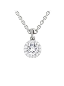 Sparkles - Lab Grown 0.62 Carat Round Shape Halo Diamond Pendant| 14K White Gold