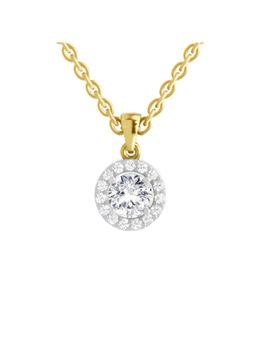 Sparkles - Lab Grown 0.62 Carat Round Shape Halo Diamond Pendant| 14K Yellow Gold
