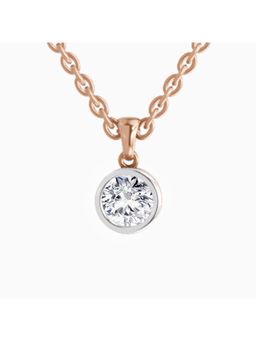 Sparkles - Lab Grown 0.50 Carat Round Shape Bezel Solitaire Diamond Pendant | 14K Rose Gold