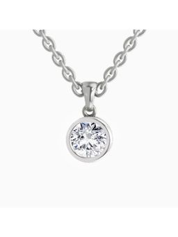 Sparkles - Lab Grown 0.50 Carat Round Shape Bezel Solitaire Diamond Pendant | 14K White Gold
