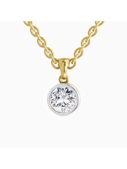 Sparkles - Lab Grown 0.50 Carat Round Shape Bezel Solitaire Diamond Pendant | 14K Yellow Gold