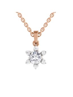 Sparkles - Lab Grown 0.75 Carat Round Shape Floral Diamond Pendant| 14K Rose Gold