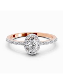 Sparkles - Lab Grown 0.54 Carat Oval Shape Halo Diamond Ring | 14K Rose Gold Diamonds