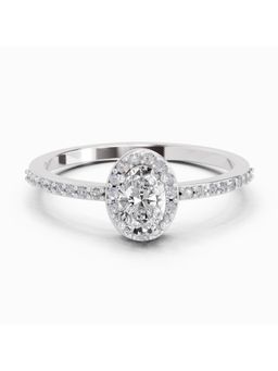 Sparkles - Lab Grown 0.54 Carat Oval Shape Halo Diamond Ring | 14K White Gold Diamonds