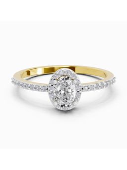Sparkles - Lab Grown 0.54 Carat Oval Shape Halo Diamond Ring | 14K Yellow Gold Diamonds