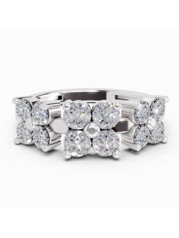 Sparkles - Lab Grown 0.73 Carat Round Shape Floral Diamond Ring | 14K White Gold