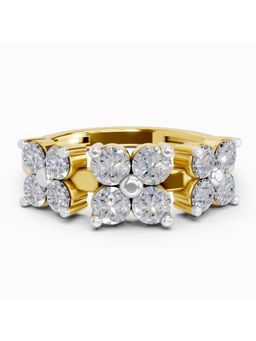 Sparkles - Lab Grown 0.73 Carat Round Shape Floral Diamond Ring | 14K Yellow Gold Diamonds