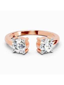 Sparkles - Lab Grown 0.76 Ct Round Open Two Stone Ring |14K Rose Gold