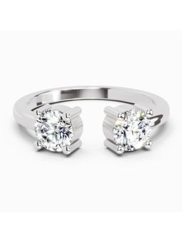 Sparkles - Lab Grown 0.76 Ct Round Open Two Stone Ring |14K White Gold