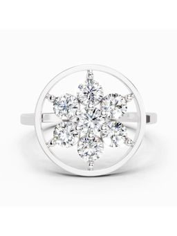 Sparkles - Lab Grown 0.76 Carat Round Shape Diamond Flower Ring |14K White Gold
